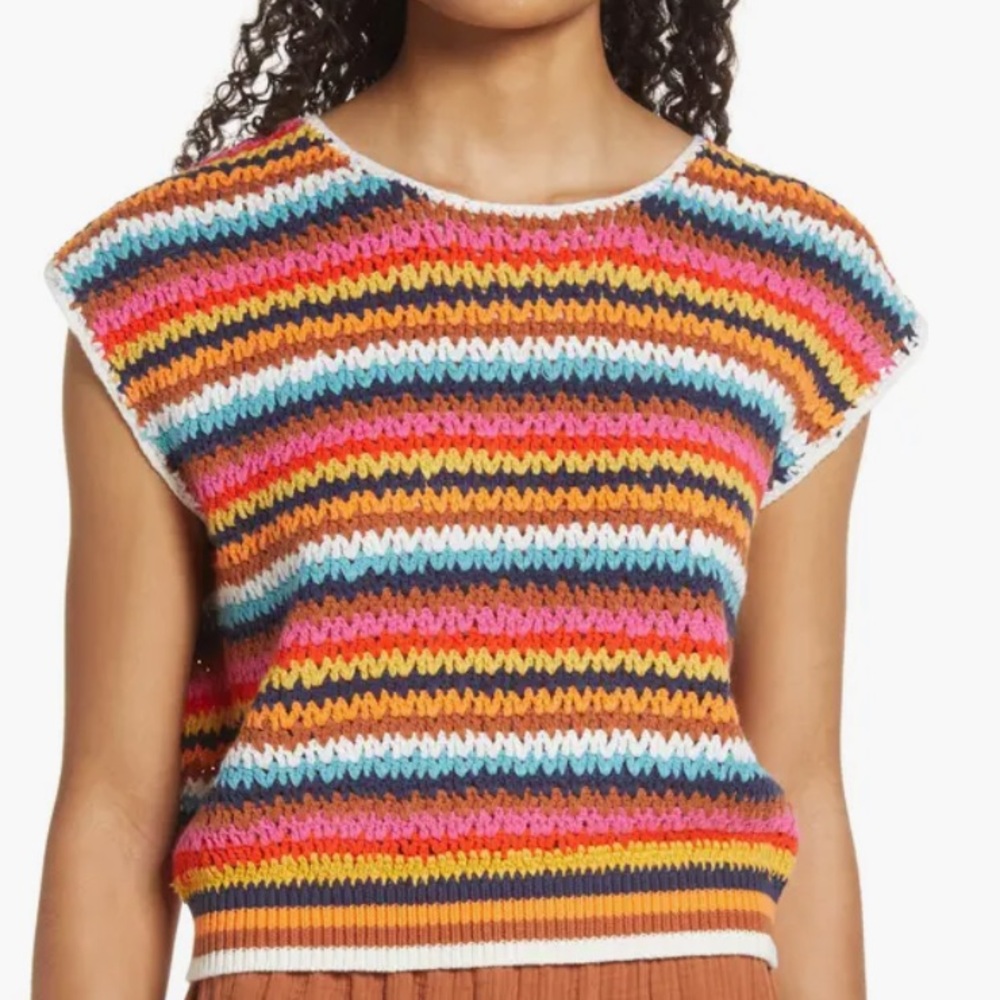 Marine Layer NWT Colorful Striped Knit Sleeveless Top - Size XL - Picture 1 of 7